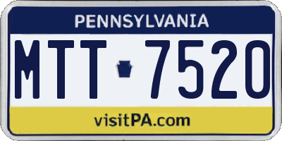 PA license plate MTT7520