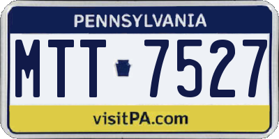 PA license plate MTT7527