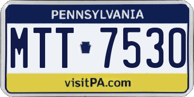 PA license plate MTT7530