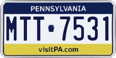 PA license plate MTT7531