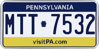 PA license plate MTT7532