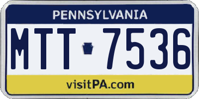 PA license plate MTT7536