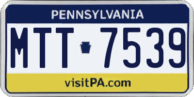 PA license plate MTT7539