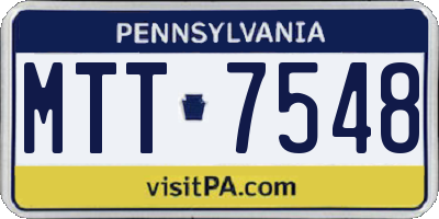 PA license plate MTT7548