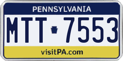 PA license plate MTT7553