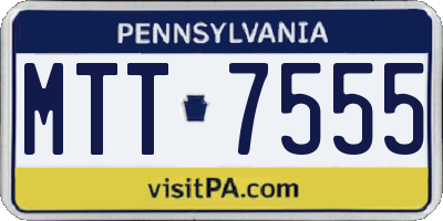 PA license plate MTT7555