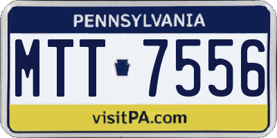 PA license plate MTT7556