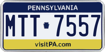 PA license plate MTT7557
