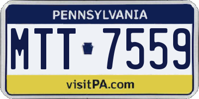PA license plate MTT7559