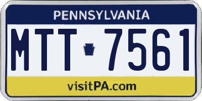 PA license plate MTT7561