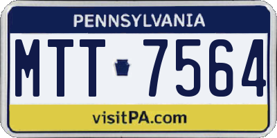 PA license plate MTT7564
