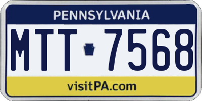 PA license plate MTT7568