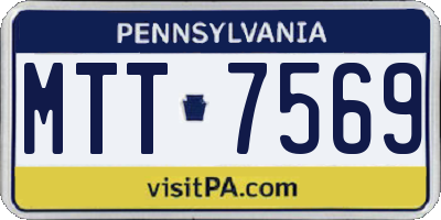 PA license plate MTT7569