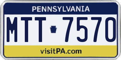 PA license plate MTT7570
