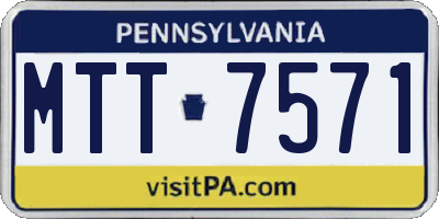 PA license plate MTT7571