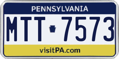 PA license plate MTT7573