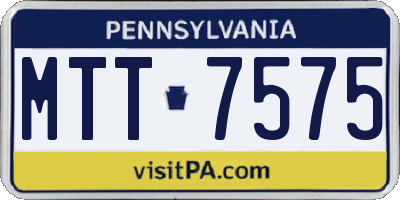 PA license plate MTT7575