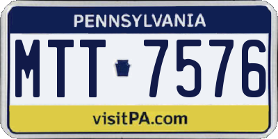 PA license plate MTT7576