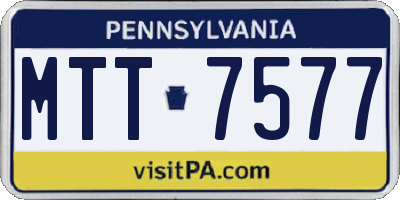 PA license plate MTT7577