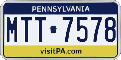 PA license plate MTT7578