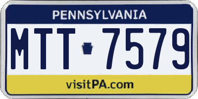 PA license plate MTT7579