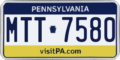PA license plate MTT7580
