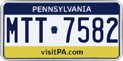 PA license plate MTT7582
