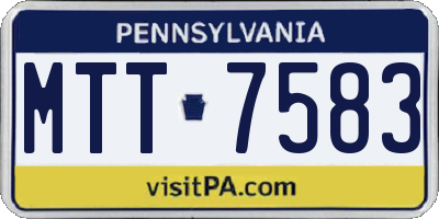 PA license plate MTT7583