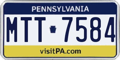 PA license plate MTT7584