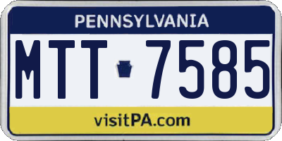 PA license plate MTT7585