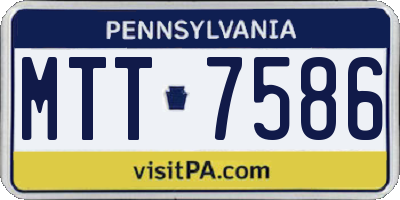 PA license plate MTT7586