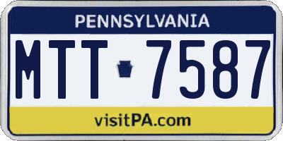 PA license plate MTT7587