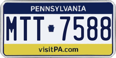 PA license plate MTT7588