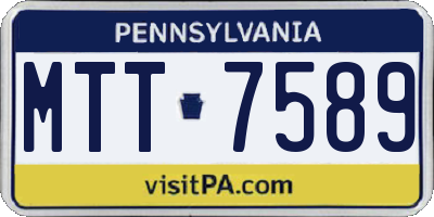 PA license plate MTT7589