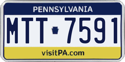 PA license plate MTT7591