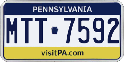 PA license plate MTT7592