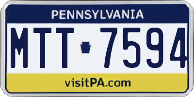 PA license plate MTT7594