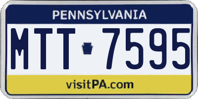 PA license plate MTT7595