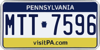 PA license plate MTT7596