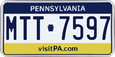 PA license plate MTT7597