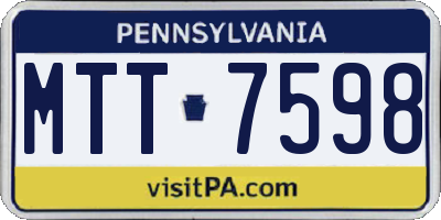 PA license plate MTT7598