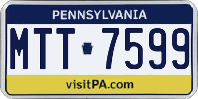 PA license plate MTT7599