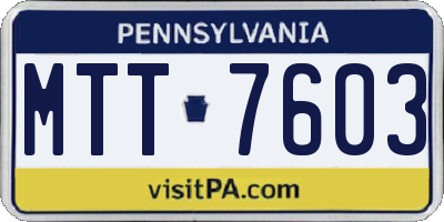 PA license plate MTT7603