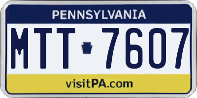 PA license plate MTT7607