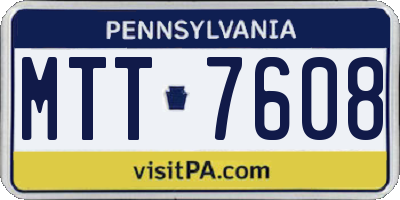 PA license plate MTT7608