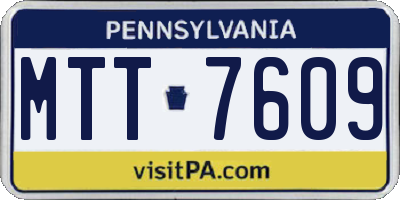 PA license plate MTT7609