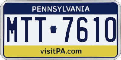 PA license plate MTT7610