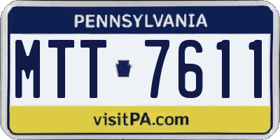 PA license plate MTT7611