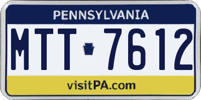 PA license plate MTT7612