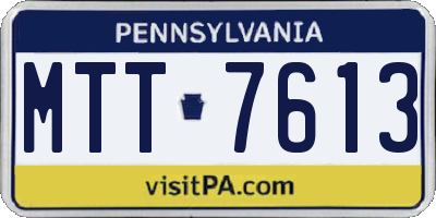 PA license plate MTT7613